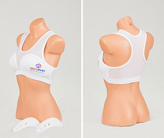 Защита груди для единоборств  BS, топ+2вставки(плотные) #1750 (M, белый)